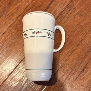 Longaberger Cream Mug with Holly Accents